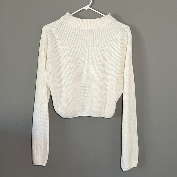 SOLD White Crop Sweater - Picture 2 of 2